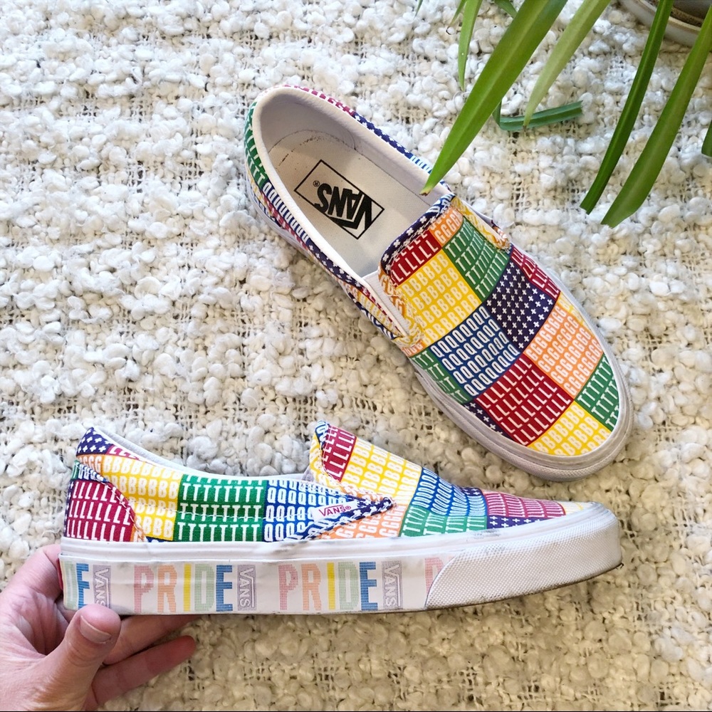Vans Rainbow Pride LGBTQ Slip On Shoes